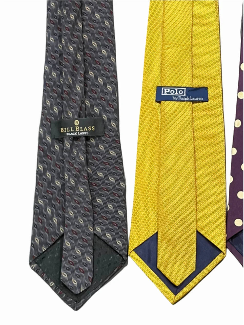 Vintage Men's Silk Tie Lot (5) - Polo Ralph Lauren, Bill Blass, Villa Bugatti